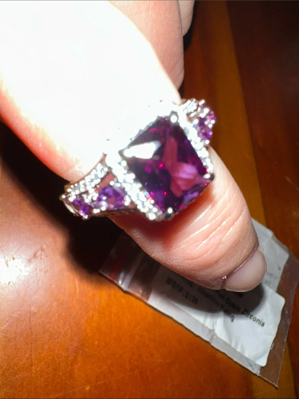 Infinite Love Amethyst Cubic Zirconia Ring - Purple